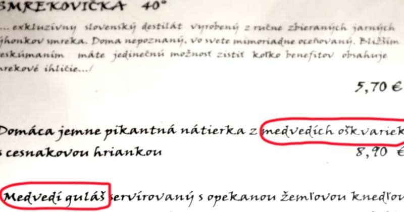 Medvehús szerepelt az étlapon - egy hónap elteltével sem derült ki, miként került a medve az asztalra.